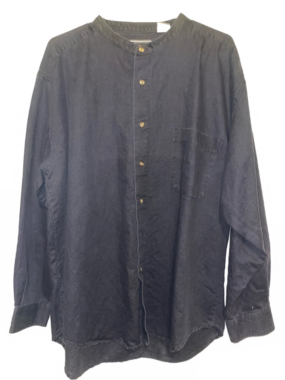 Bugle Boy Charcoal Band-Collar Button Shirt